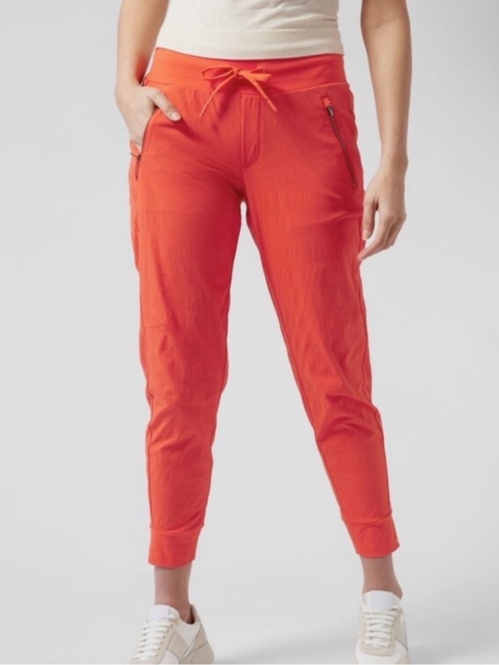 Athleta trekkie north high rise jogger pants flame orange